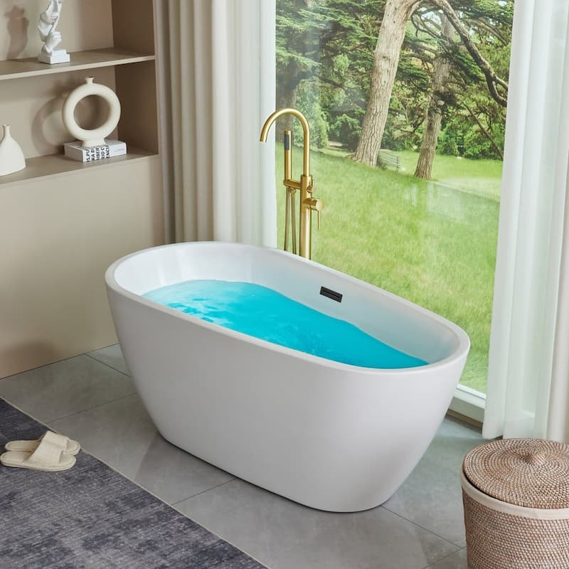 Vanity Art 59" Acrylic Freestanding Soaking Bathtub