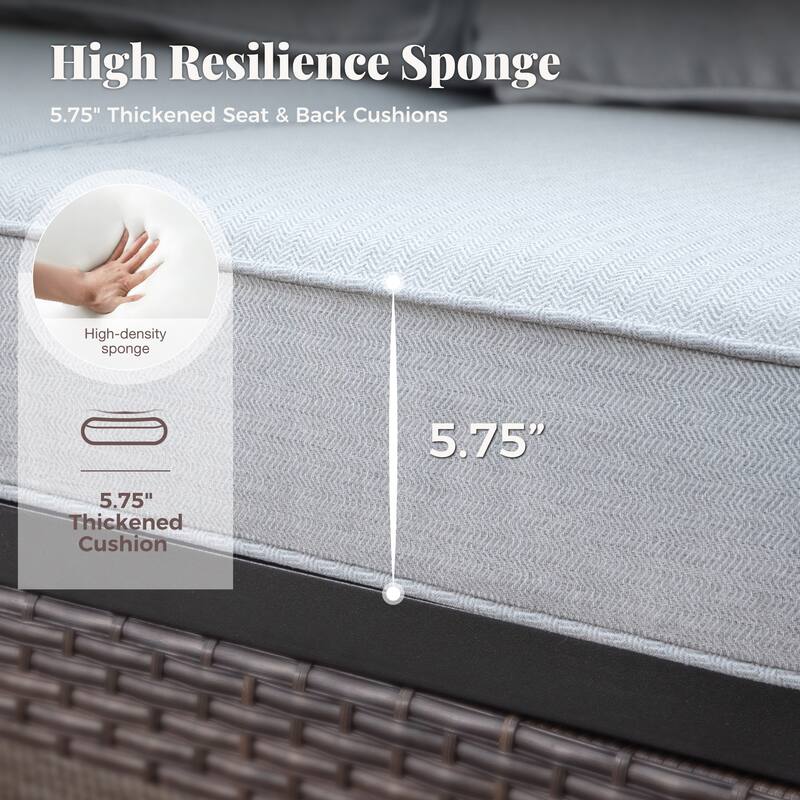 MAISON ARTS 4-Seat Patio Conversation Sets with 2 Rocking Sofa Chairs, 1 Loveseat Sofa and 1 Coffee Table