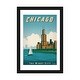 preview thumbnail 1 of 18, iCanvas "Chicago Poster" by IdeaStorm Studios Black - 32x24x1