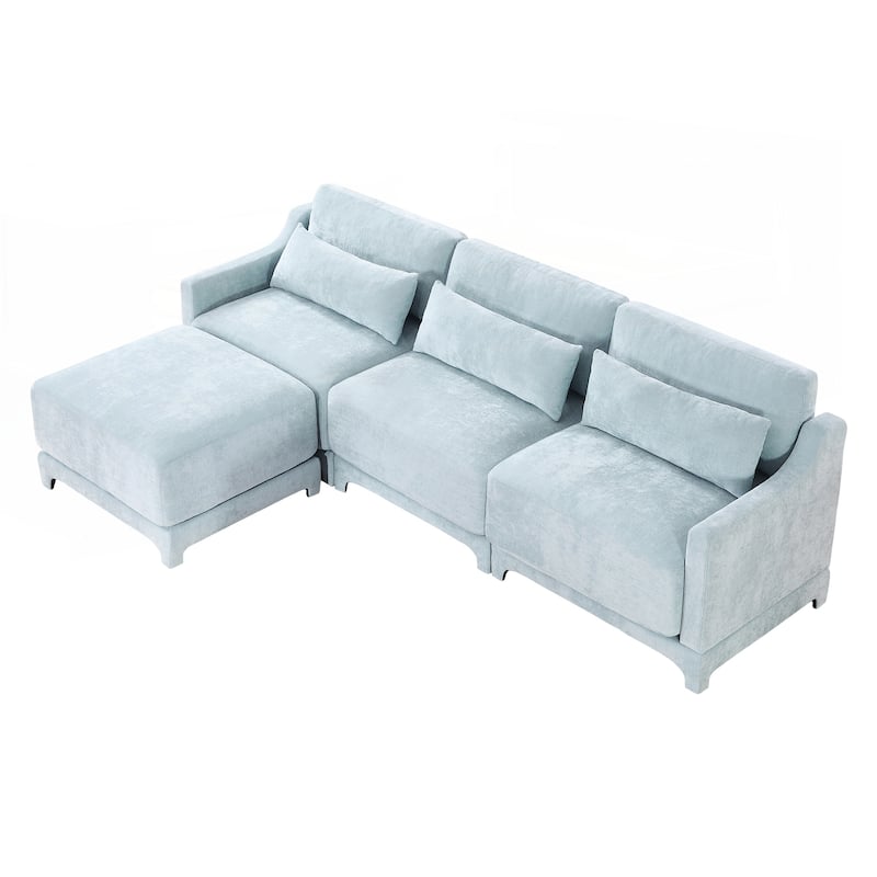 Three-seater Chenille sofa