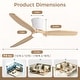 preview thumbnail 40 of 69, Sofucor 52Inch Low Profile Flush Mount Ceiling Fan with LED Light,3‑Blade Quiet Light Combo for Bedroom Kitchen Living Room