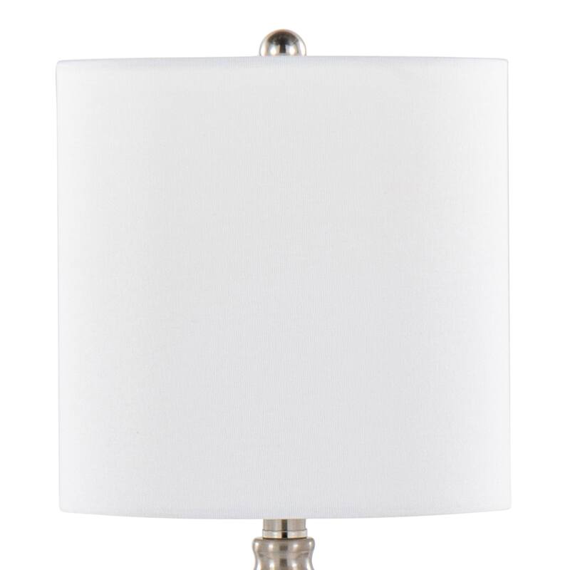 Belle 20.75" Wrinkle Glass Accent Lamp with Linen Shade (Set of 2)