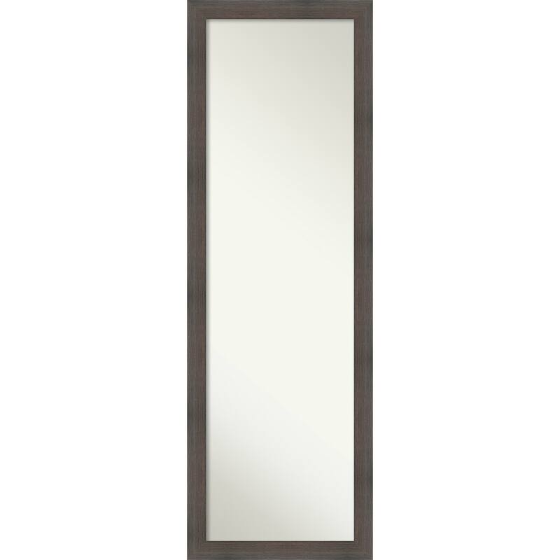 Non-Beveled Wood Full Length On The Door Mirror - Hardwood Frame - Outer Size: 17 x 51 in