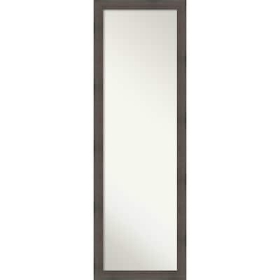 Non-Beveled Wood Full Length On The Door Mirror - Hardwood Frame - Outer Size: 17 x 51 in
