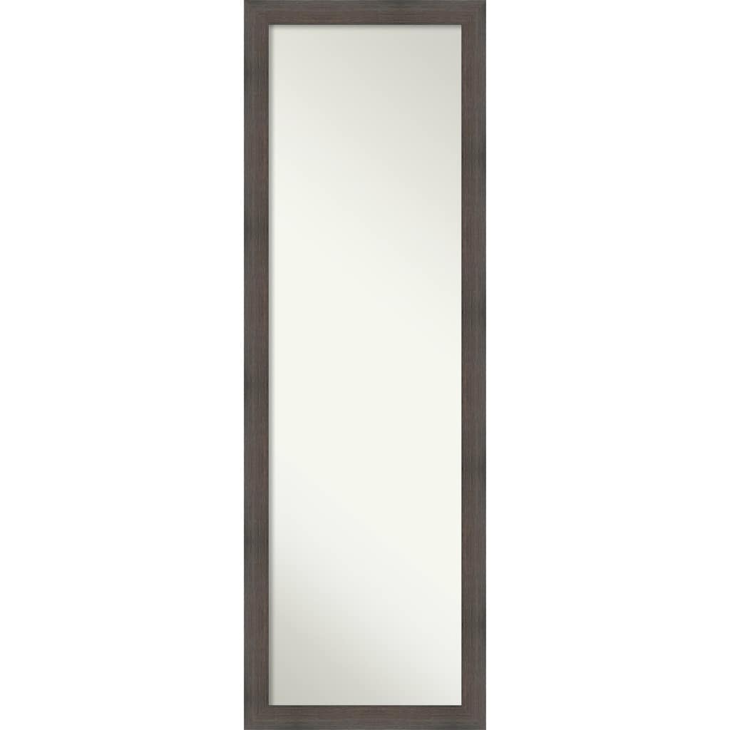 Non-Beveled Wood Full Length On The Door Mirror - Hardwood Frame - Outer Size: 17 x 51 in