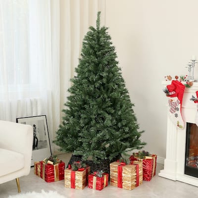 HOMCOM 6ft Artificial Christmas Tree, Xmas Tree with 1000 Branch Tips, Auto Open, Steel Base