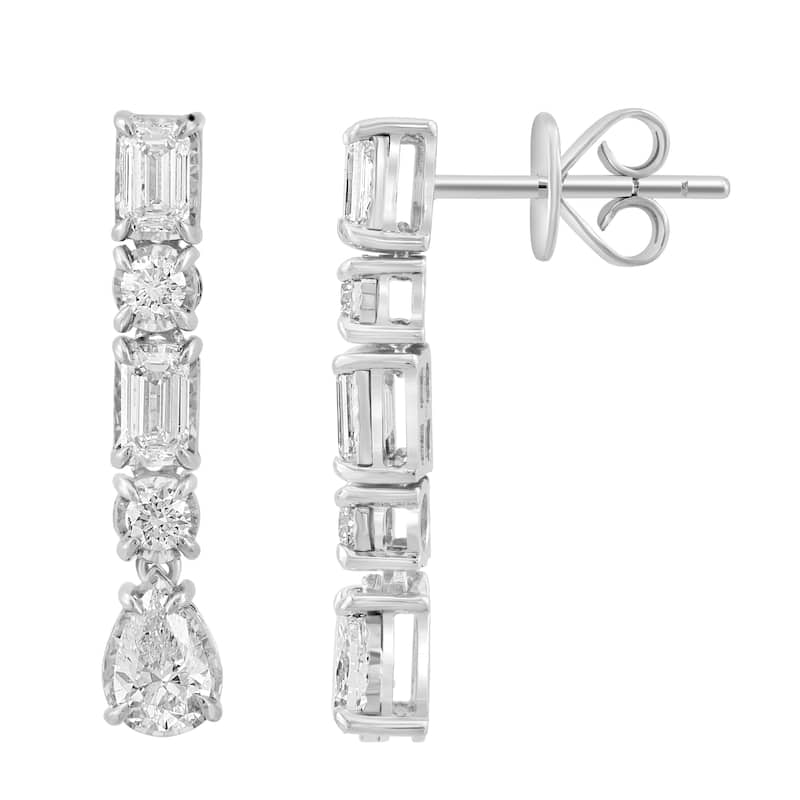 Effy Women's 14k White Gold Lab Grown Diamond Tennis Drop Earrings