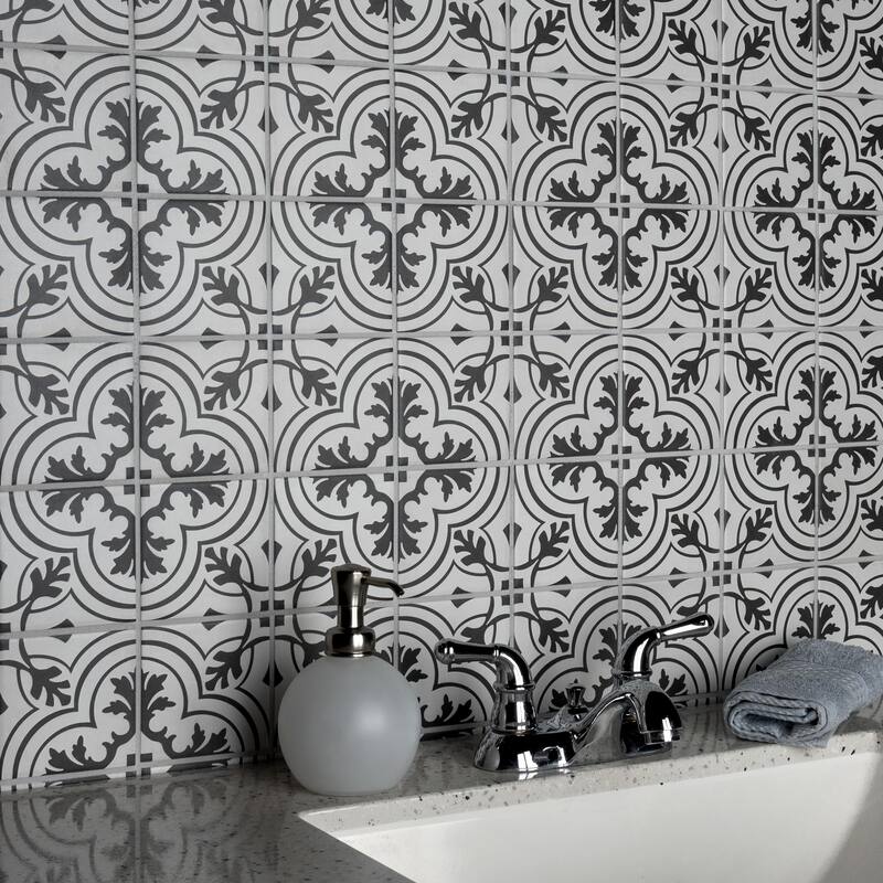 Merola Tile Twenties Mini Vintage 3-7/8" x 3-7/8" Ceramic Floor and Wall Tile