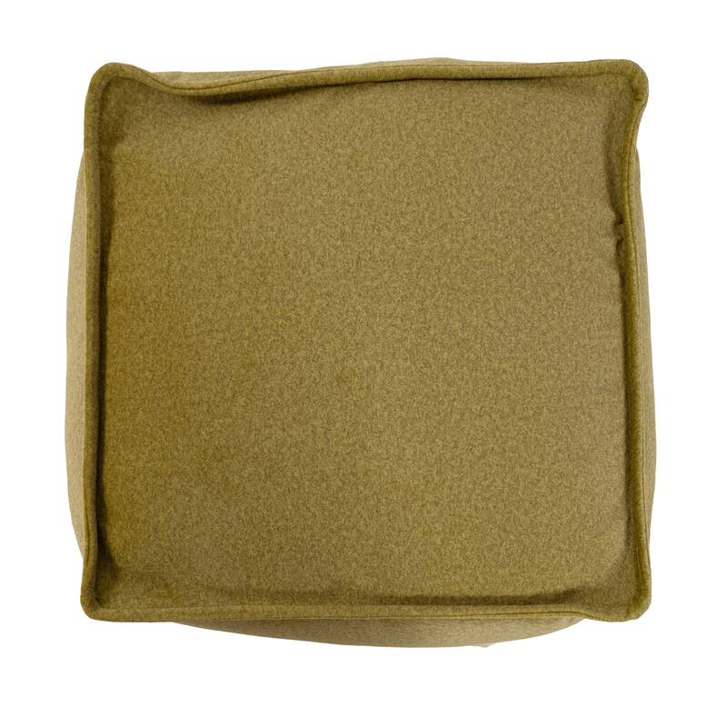 Qiviut Green Square Pouf