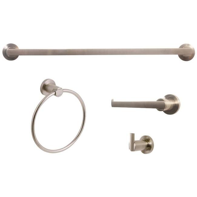 Design House Eastport Bathroom Accessory Set with 24" Center to Center - Satin Nickel