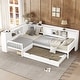 preview thumbnail 14 of 34, L-Shaped Twin Platform Bed with Trundle, Solid Wood Frame, Built-In Drawers & Shelves, No Box Spring Needed