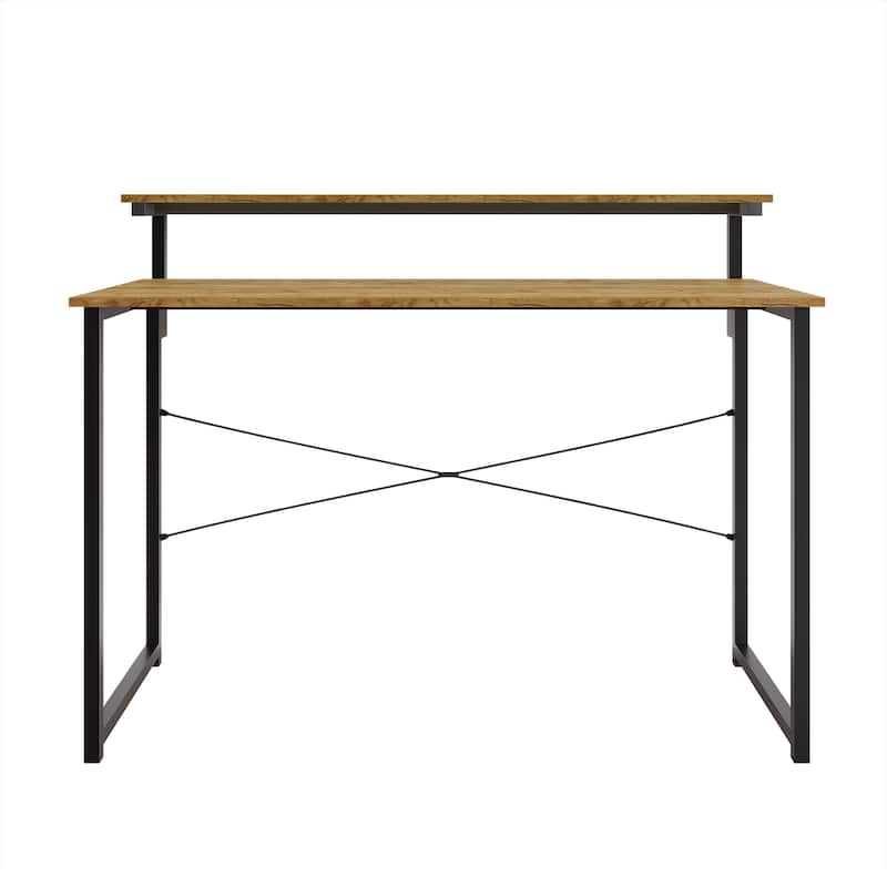 CraftPorch Minimalist 47-Inch Metal Computer Desk With Shelf