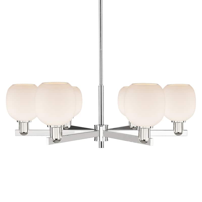 Innovations Lighting 716-6CR-11-36 Belfast Chandelier Belfast 6 Light - Polished Nickel / Matte White