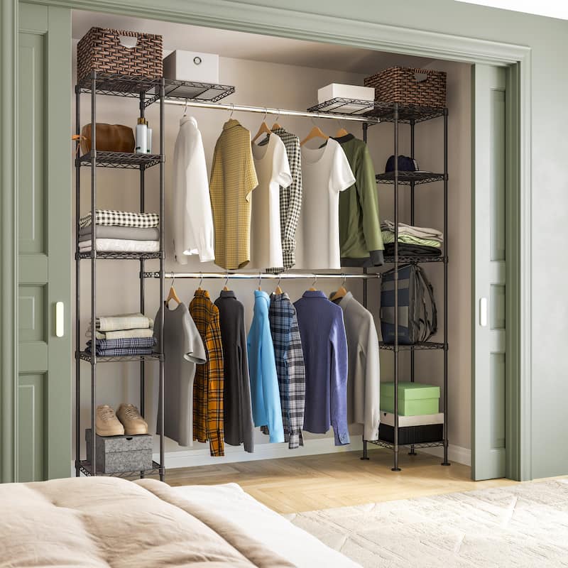 Satin Bronze Expandable Closet Organizer System