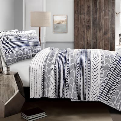 Lush Decor Hygge Geometric Pattern 3-piece Quilt Set