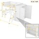 preview thumbnail 9 of 7, White Full Size Loft Bed with Desk, Shelves and Wardrobe