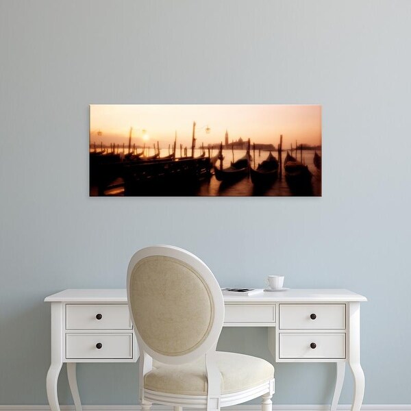 Easy Art Prints Panoramic Images's 'Gondolas San Giorgio Maggiore Venice Italy' Premium Canvas Art