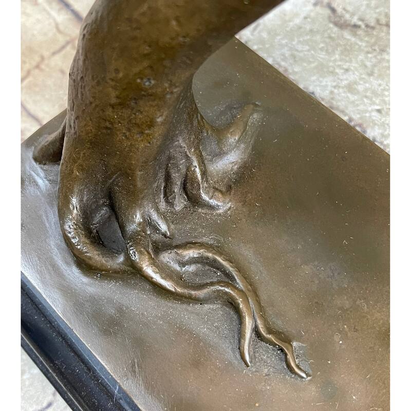 Bronze Surreal Melting Clock Sculpture Inspired By Dali On Marble Base