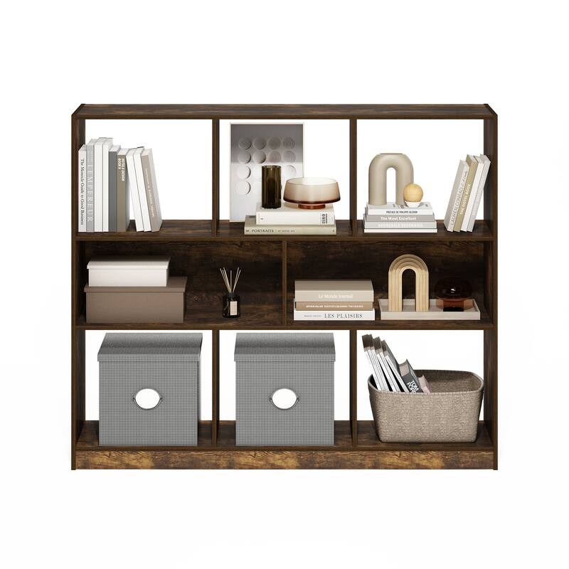 39.37 in. Tall Pine Wood 8-Shelf Bookcase