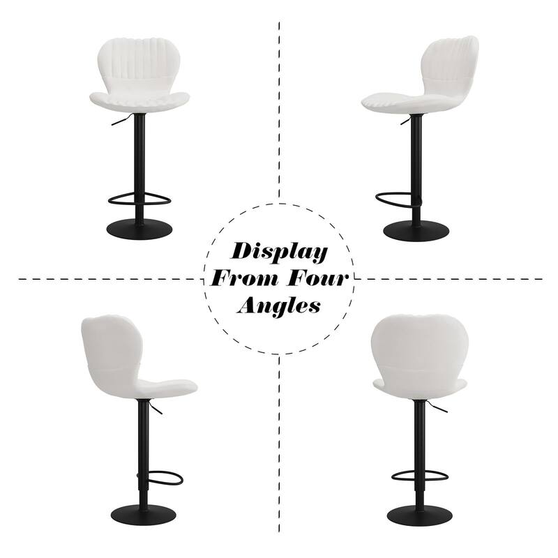 Swivel Barstools, Kitchen Counter Height Bar Chairs with Armrest and Back for Bar