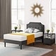 preview thumbnail 45 of 49, VECELO 3-Pieces Modern Upholstered Bed with Height Adjustable Headboard and Nightstands Sets