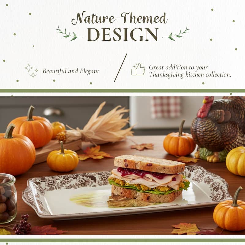Spode Woodland Collection Sandwich Tray - 13 inch