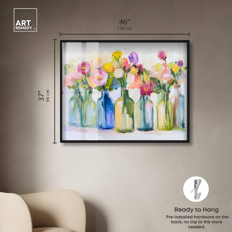 Bottles and Blooms Shadowbox by Art Remedy