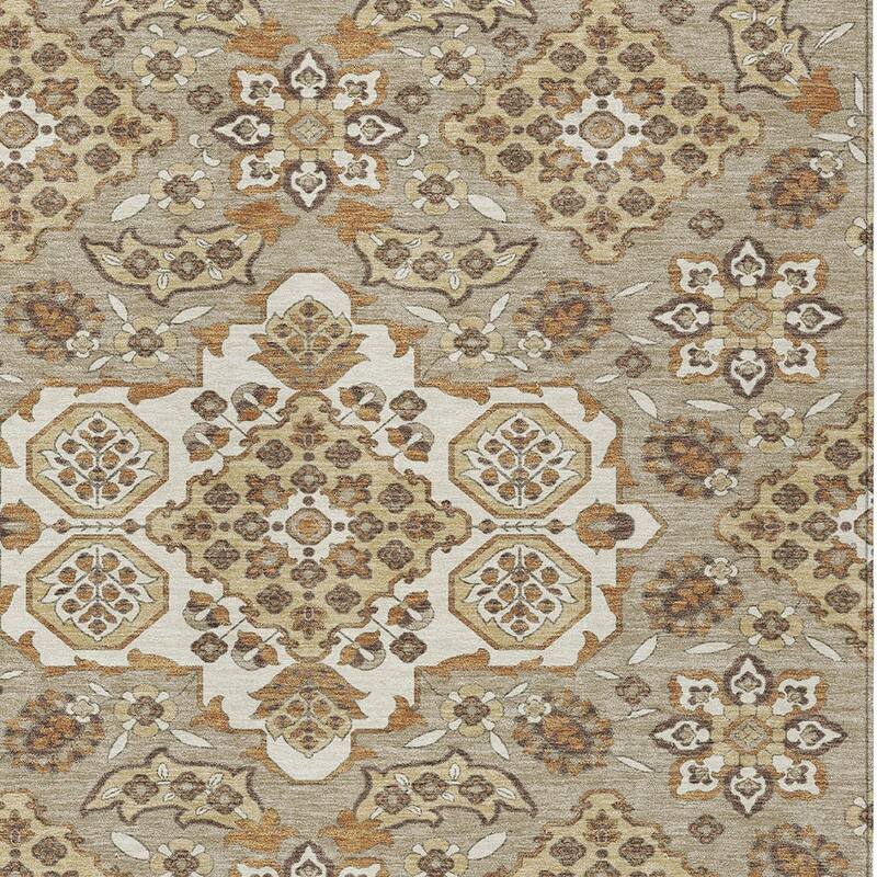 HomeRoots Medallion Traditional Rectangle Outdoor Rug