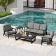 preview thumbnail 74 of 99, 5-Piece Teak Outdoor Conversation Set with Tables.