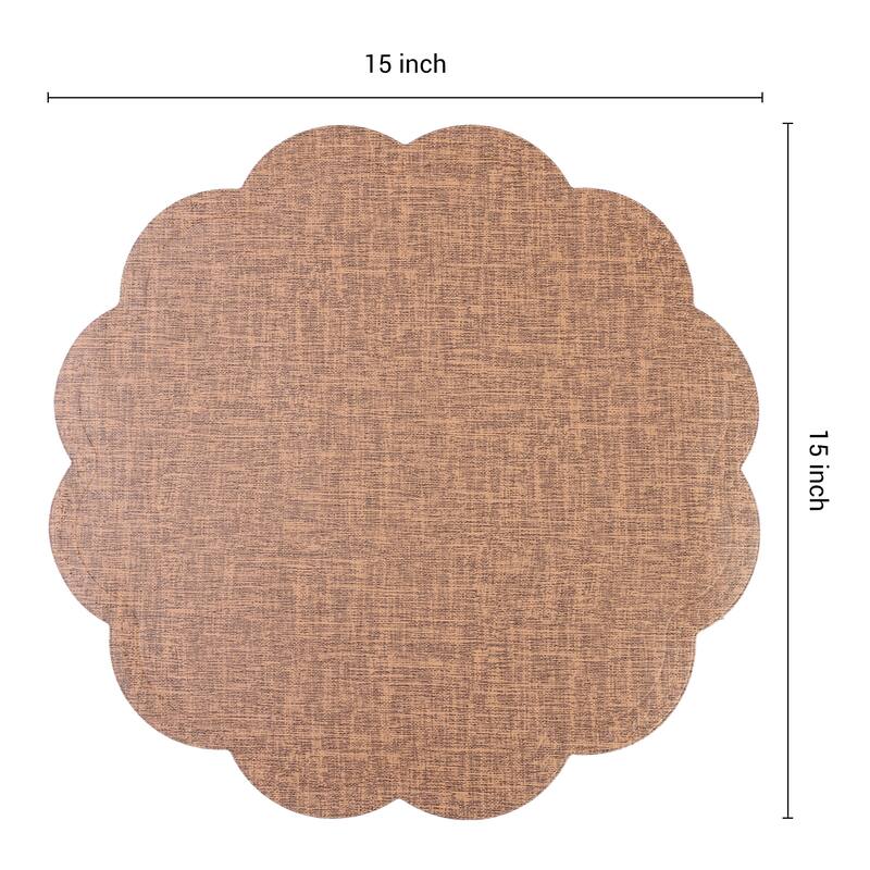 Placemats Set of 6 Flower Placemats for Kitchen Dining Table Decor Heat Resistant Table Placemats Wipeable Table Mat - 15*15in