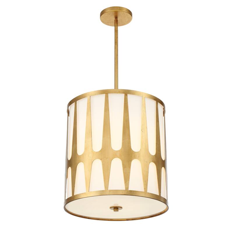 Royston 4 Light Antique Gold Pendant - 17.12'' W x 18.37'' H