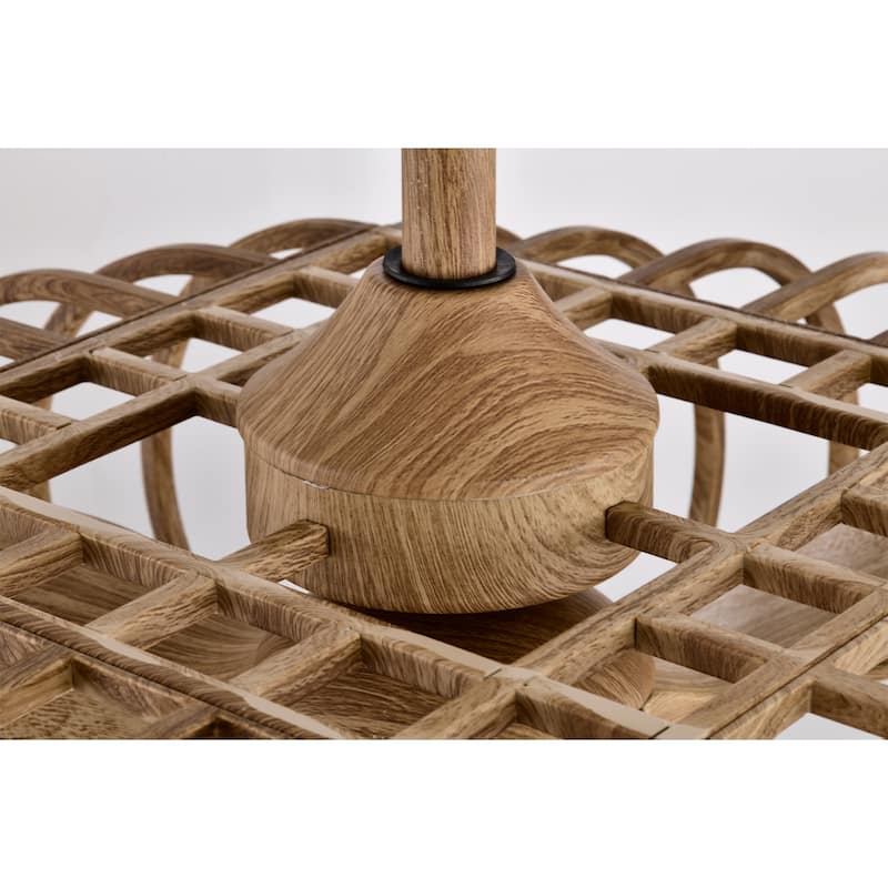 Oren 27 Inch Wood Grain Farmhouse Style Fandelier with Remote