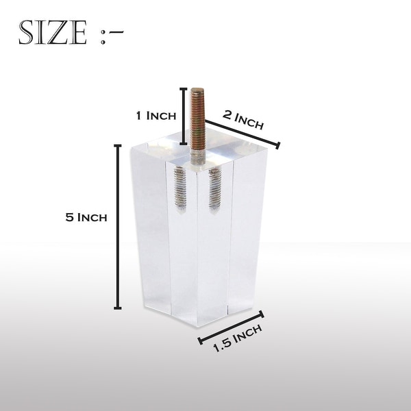 5 Inch Pyramid Acrylic Furniture Legs for Bed Sofa Couch Chair