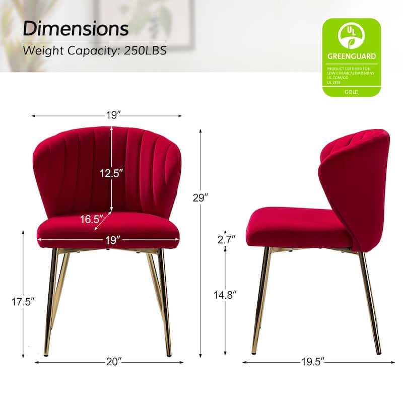 Aruna Accent Chair with Metal Legs 20''W X 19.5 ''D X 29''H by HULALA HOME