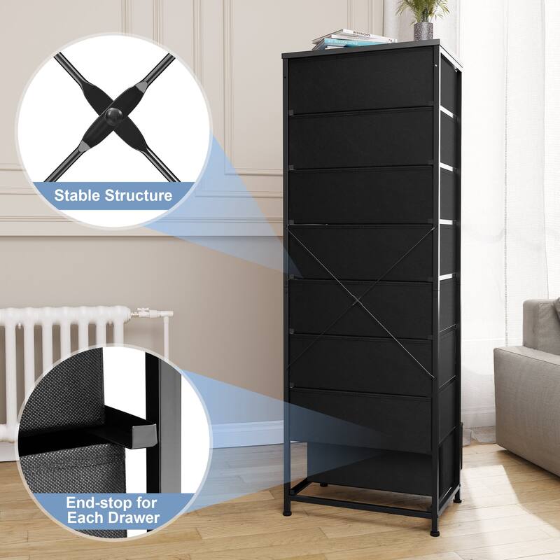 8 Drawers Chest Storage Tower Organizer Unit for Bedroom