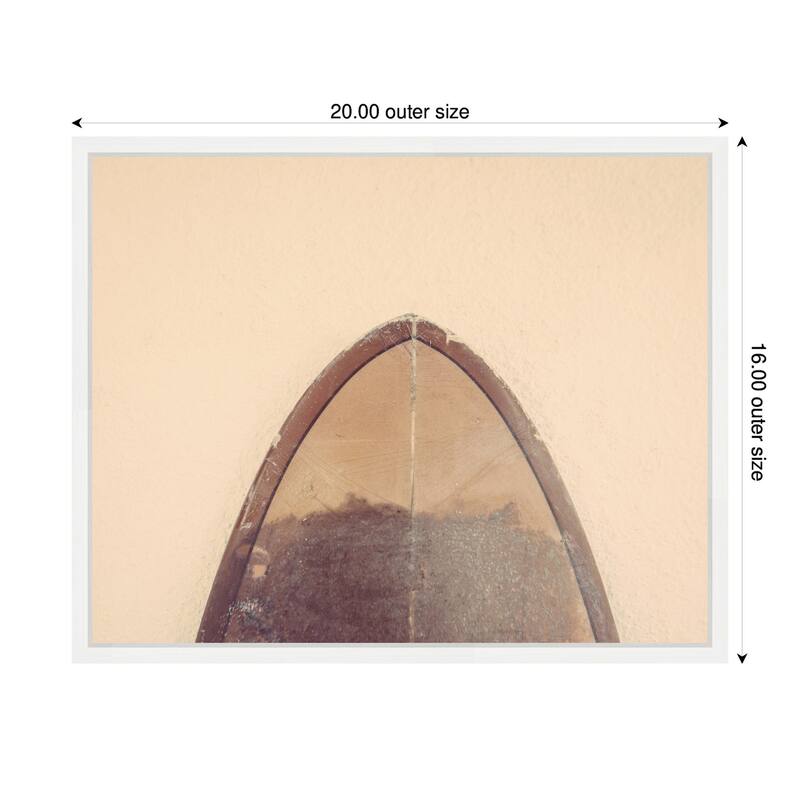 Kate and Laurel Sylvie Abstract Minimalist Coastal Retro Surfboard Framed Canvas by Saint and Sailor Studios