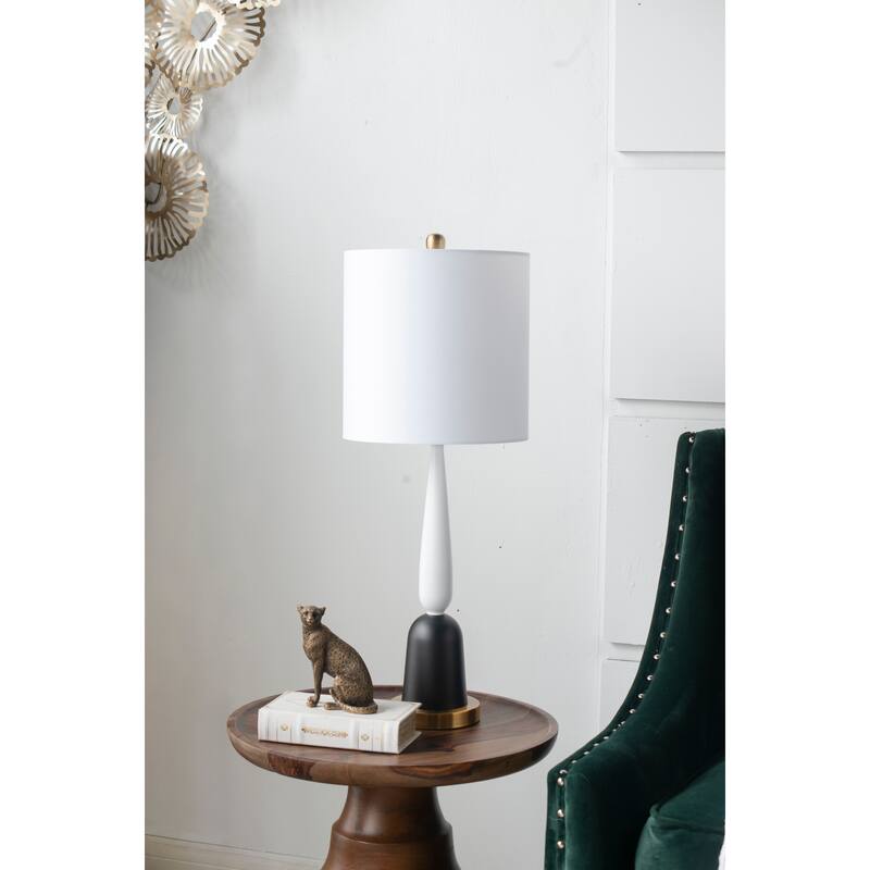 11x11x30.2" Metal Table Lamp with a cylinder hardback shade
