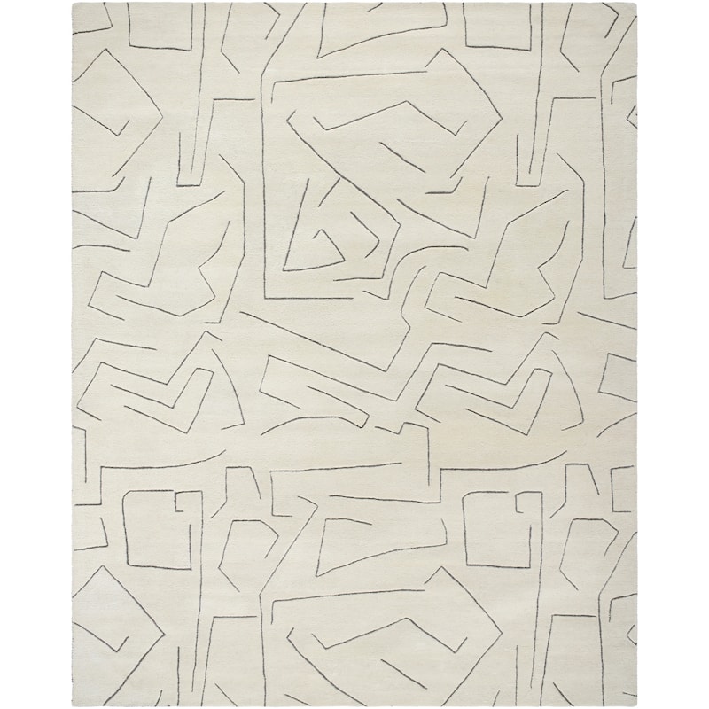 Livabliss Moroccan Portobello Abstract Area Rug - 8' x 10' - Light Beige/Black
