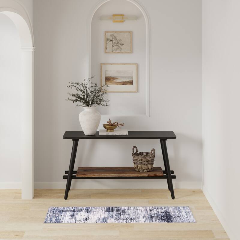 Licensed HGTV Everyday Chic Soft Flannel Zero Pile Printed Non-Slip Washable Indoor Area Rug