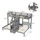 preview thumbnail 12 of 10, Twin Over Twin & Twin Bunk Bed with Staircase and Storage, Grey