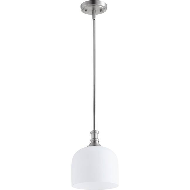 Quorum International Richmond Single Light 8" Wide Mini Pendant with - Satin Nickel