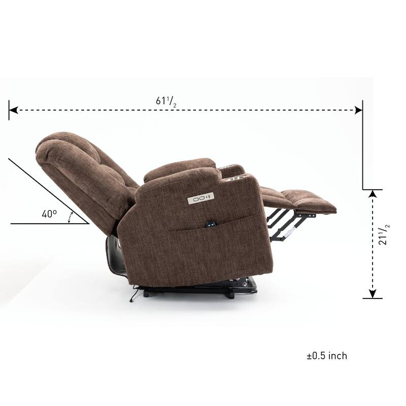 Large Power Lift Recliner Chair with Massage and Heat