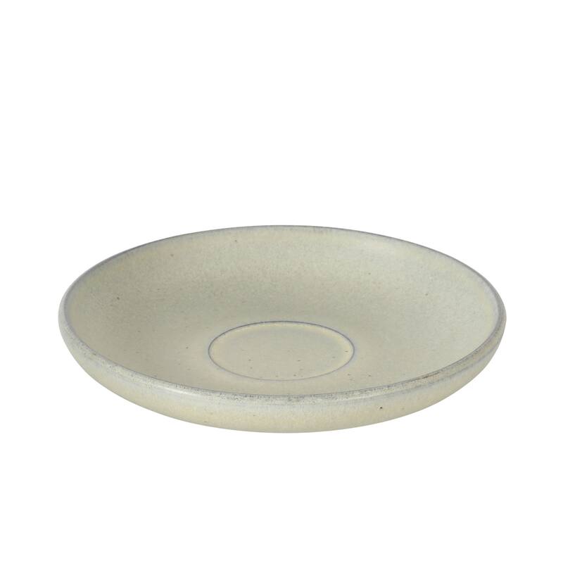 Gibson Elite William Crest 8 Piece Cup & Saucer -3.5oz Espresso Cups, 5.5" Saucers Reactive Stoneware Set