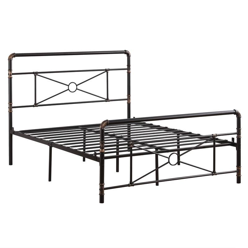 Single-layer Water Pipe Iron Bed Frame with Cross Design