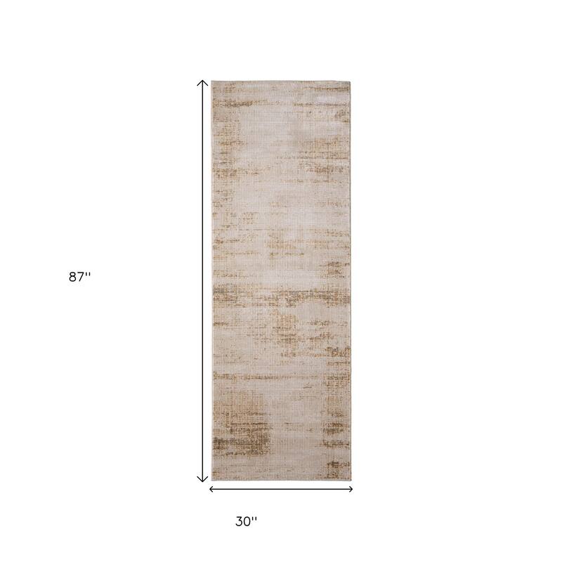 HomeRoots Abstract Casual Runner Area Rug - 87.00 in. x 30.00 in. x 0.47 in.