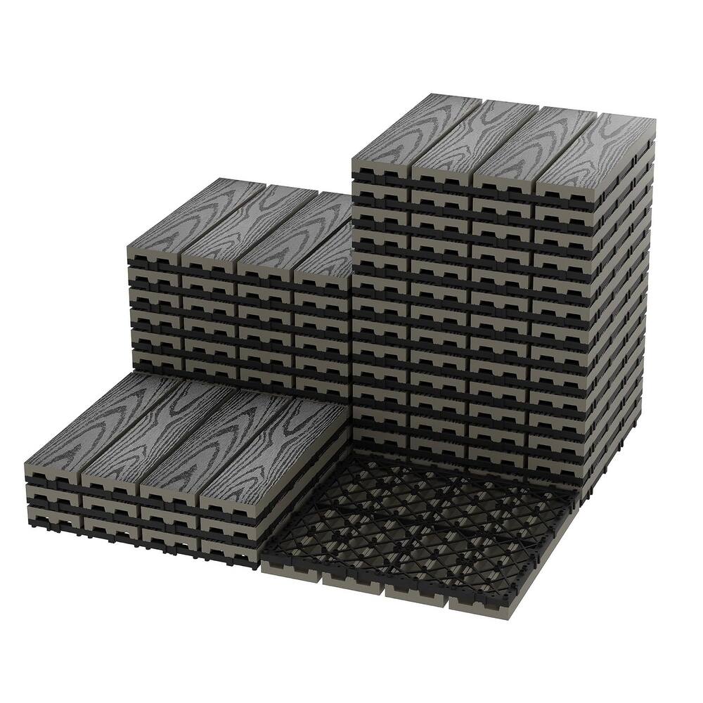 Interlinked-Style Composite Deck Tiles 12"x12"