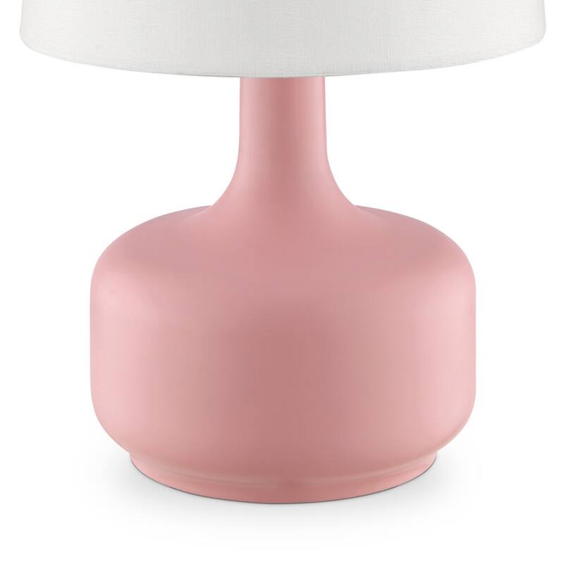17.25" Tall "Cheru" Modern Mid-Century Touch On Table Lamp, Powder Pink