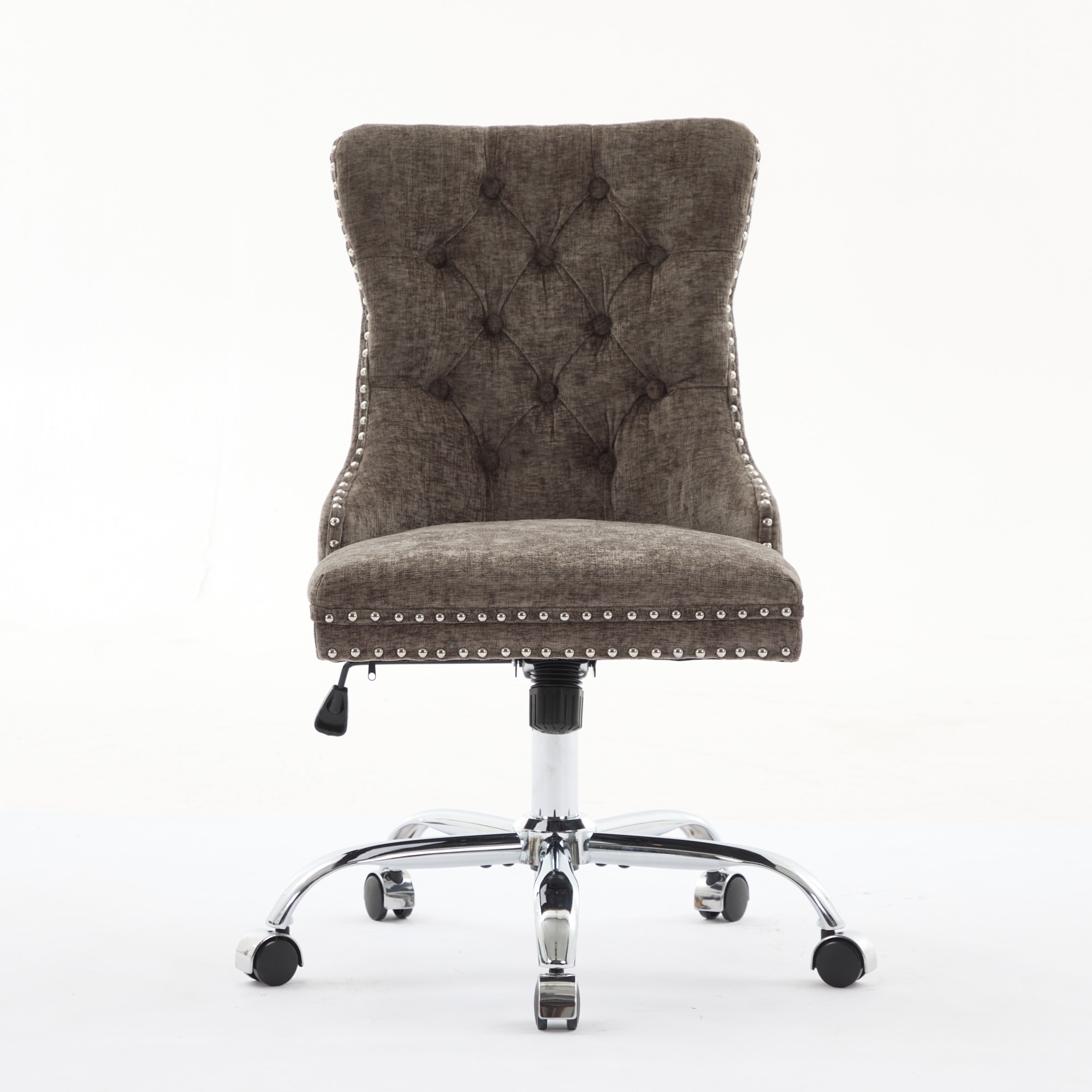 Office Chair, Chenille Upholstered Tufted Button Home Office Chair with Chrome Metal Base