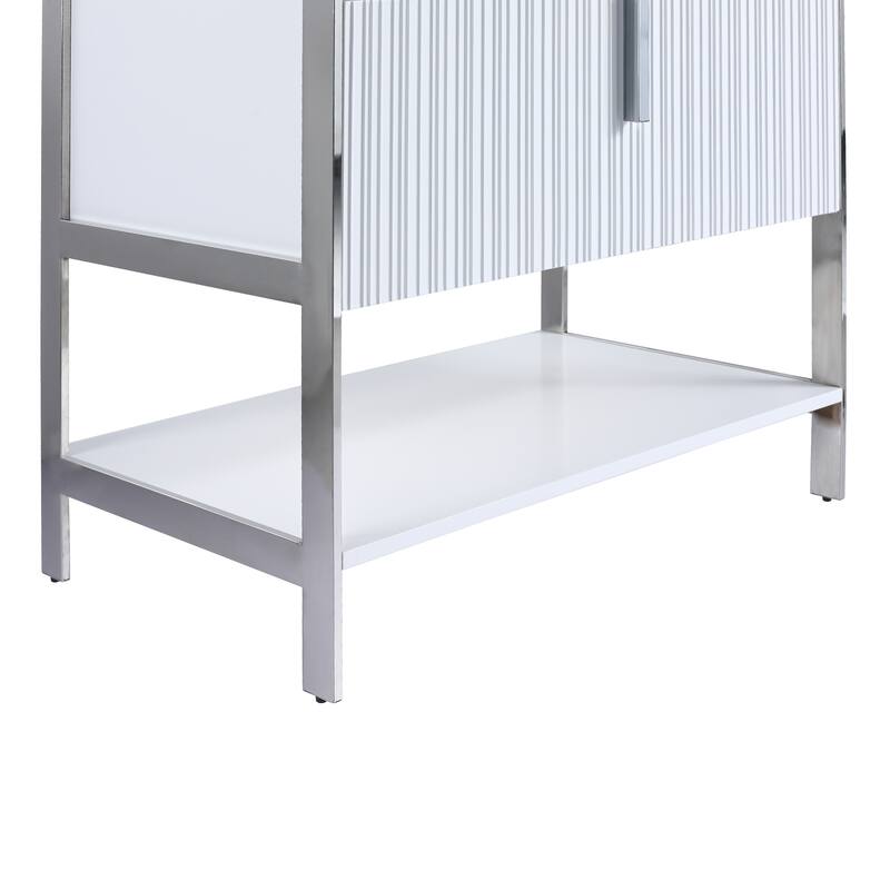 Fine Fixtures Serenity Modern Bathroom Vanity with White Carrara Stone Top