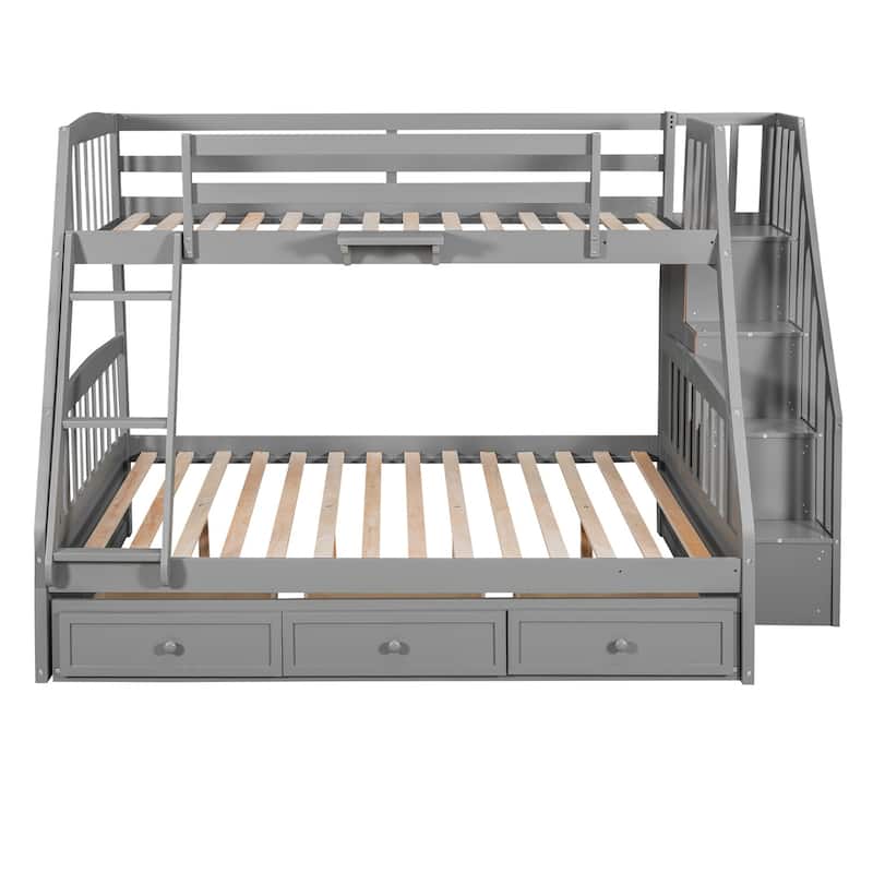 Merax Twin-Over-Full Bunk Bed with Drawers